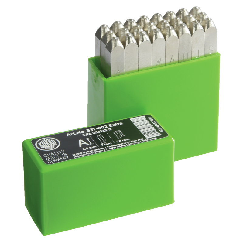 Kukko Glanzvernickelter 27-teiliger Schlagbuchstaben-Satz DIN 1451 mit extra schwerer Qualität