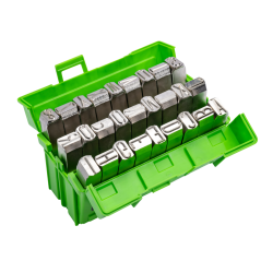 Kukko Glanzvernickelter 27-teiliger Schlagbuchstaben-Satz DIN 1451 mit extra schwerer Qualität