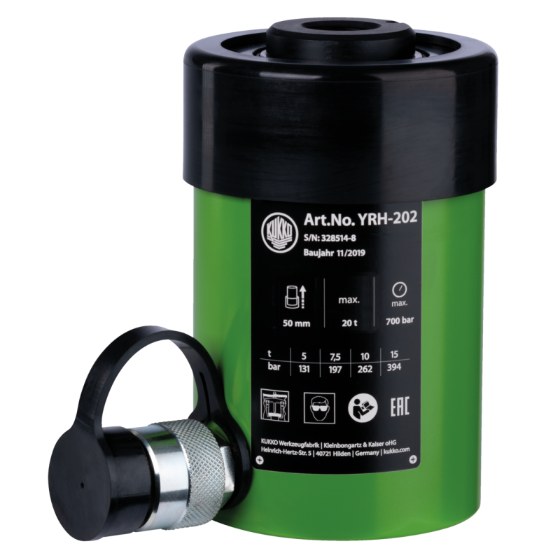 Kukko Hydraulischer Hohlkolbenzylinder mit max. 20 t Zugkraft
