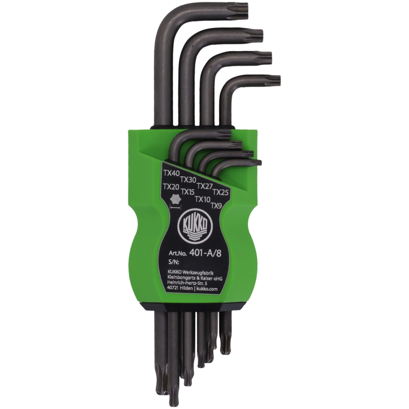 Kukko TX-Winkelschraubendreher-Satz im Kunststoffclip