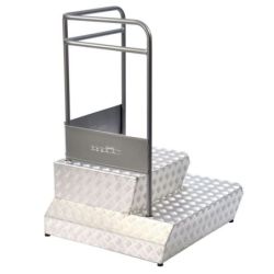 Matador Ladetreppe aus Alu. 3mm. mit Railing und 4 lenkrollen.