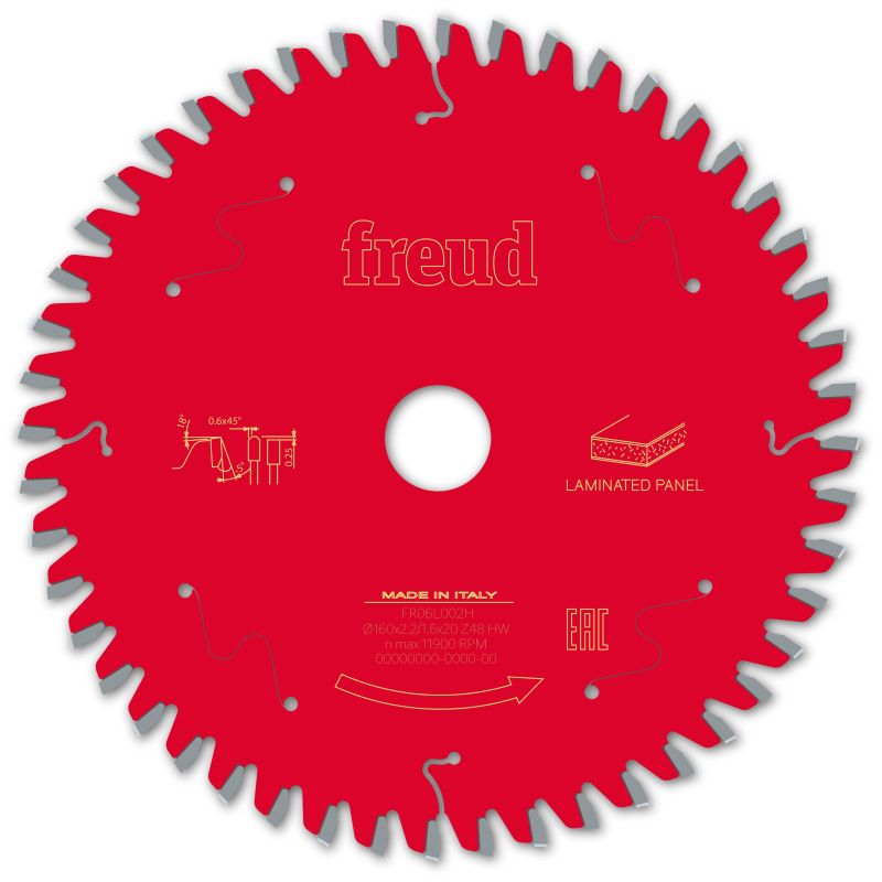 Freud Handsäge beschichtete Platten 160 x 20 x 2,2/1,6 x Z48 TCG