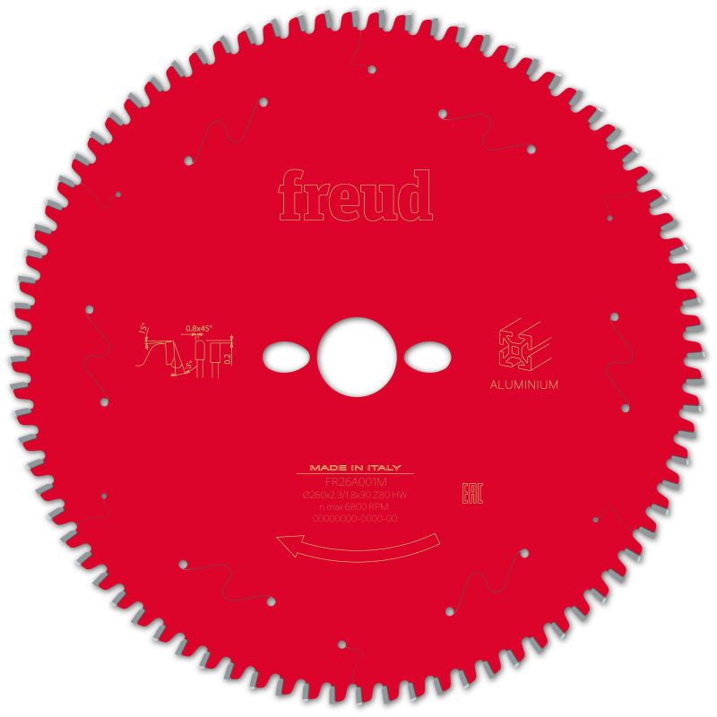Freud Kapp- und Gehrungssäge Aluminium 260 x 30 x 2,3/1,8 x Z80