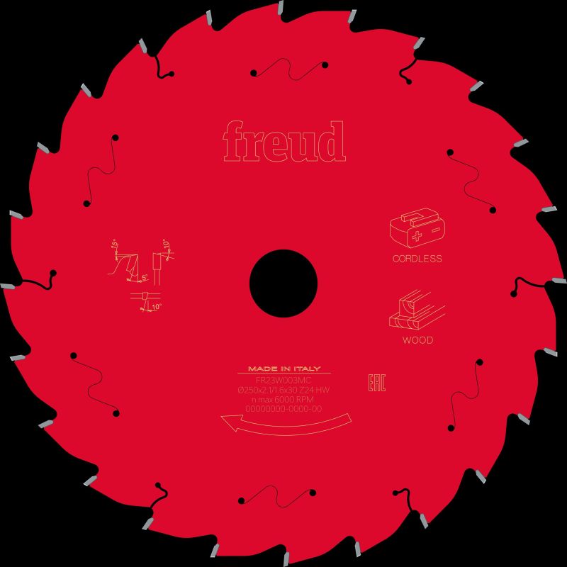 Freud Akku-Kapp- und Gehrungssäge Holz 250 x 30 x 2,1/1,6 x Z24