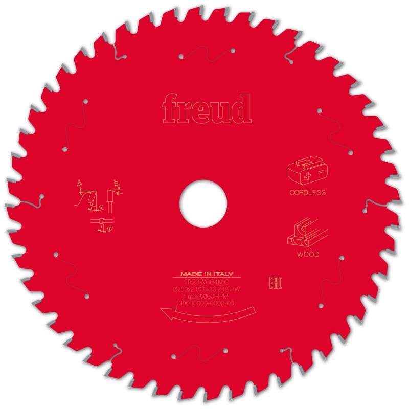 Freud Akku-Kapp- und Gehrungssäge Holz 250 x 30 x 2,1/1,6 x Z48