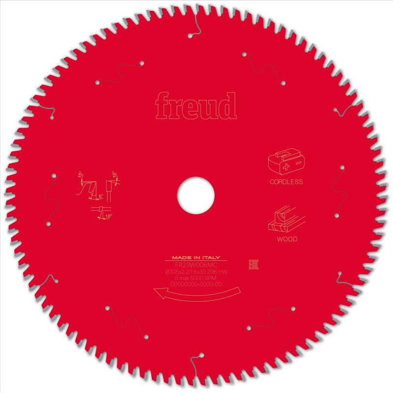 Freud Akku-Kapp- und Gehrungssäge Holz 305 x 30 x 2,2/1,6 x Z96