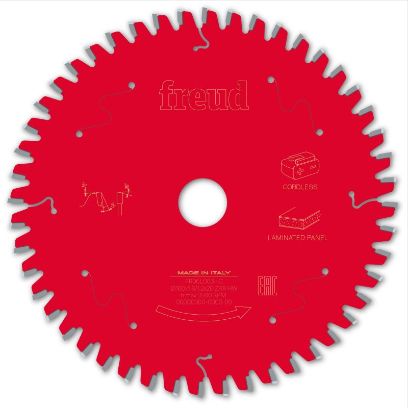 Freud Akku-Handsäge beschichtete Platten 160 x 20 x 1,8/1,2 x Z48