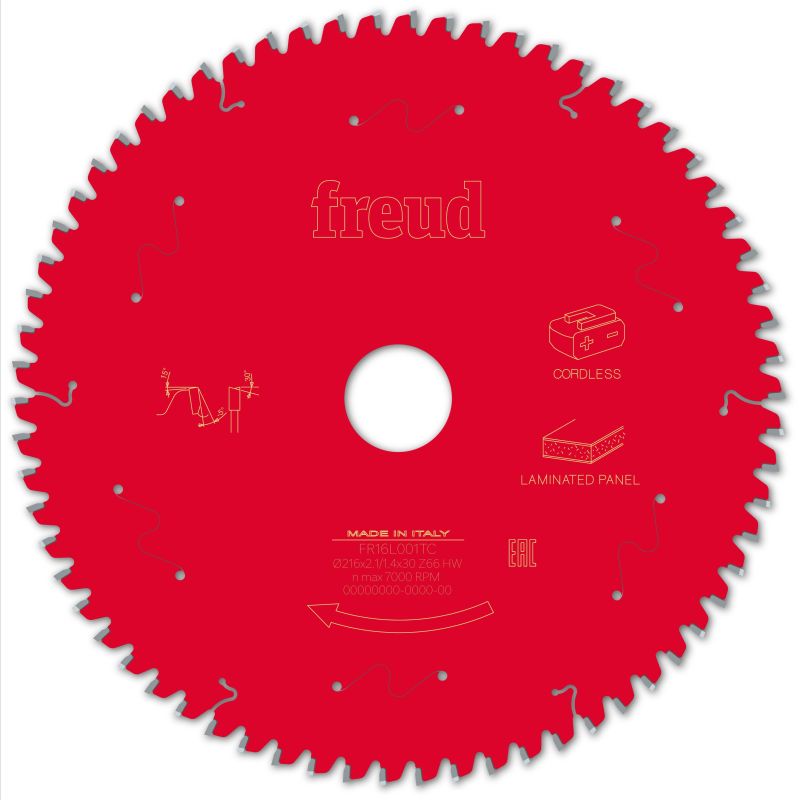 Freud Akku-Tischkreissäge beschichtete Platten 216 x 30 x 2,1/1,4 x Z6