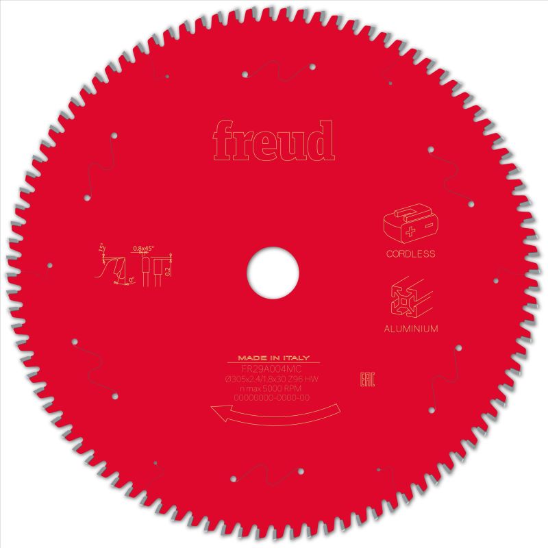 Freud Akku-Kapp- und Gehrungssäge Aluminium 305 x 30 x 2,4/1,8 x Z96