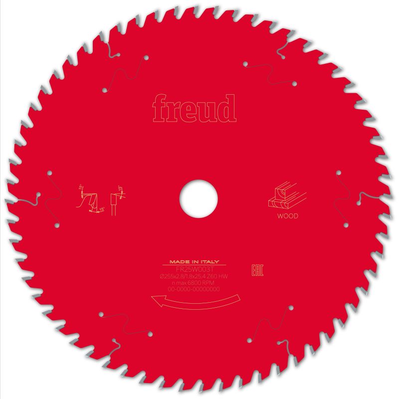 Freud Tischkreissäge Holz 255 x 25,4 x 2,8/1,8 x Z60
