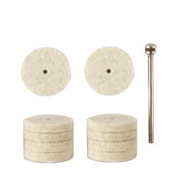 PROXXON Filzscheiben, Ø 22 mm, 10 Stück + 1 Träger