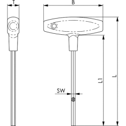 AMF 906Q- 3  X200 Sechskantschraubendreher (mm) mit Quergriff