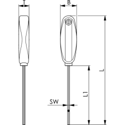 5 Sechskantschraubendreher (mm) mit Längsgriff