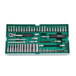 Sata 66 Tlg. 1/4 Zoll 6-Kant Steckschlüssel Set mit Einlage für Werkstattw