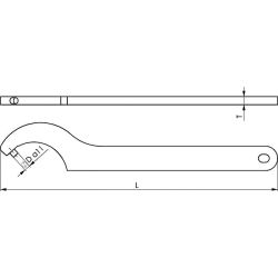 AMF 1810BD-58-62 Hakenschlüssel mit Zapfen