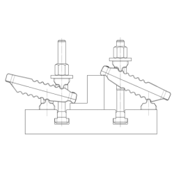 AMF 6312VT-17 "Krokodil" Spannpratze, komplett mit DIN 787