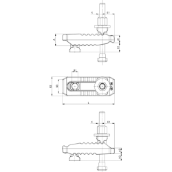 AMF 6312VT-17 "Krokodil" Spannpratze, komplett mit DIN 787