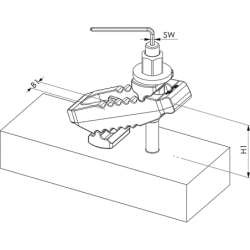 AMF 6312VI-25 "Krokodil" Spannpratze, komplett mit Nr. 6379I