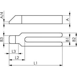 AMF 6315GN-33x400 Gabelspanneisen mit Nase