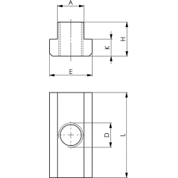 AMF 508L-M24X28 Muttern für T-Nuten, lange Form