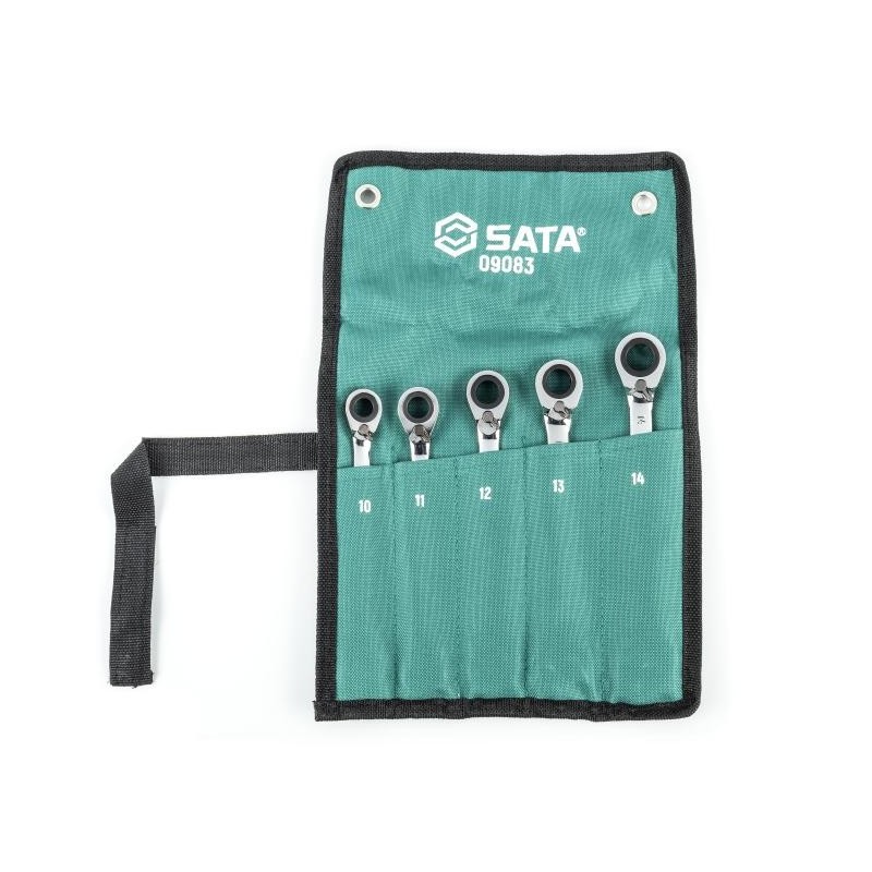 Sata 5 Tlg. Ratschen-Ringmaulschlüssel Set mit Richtungswechsel - 10