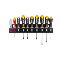 Felo - ERGONIC - XL Schraubendrehersatz mit 3K-Griff inkl. Stahl-Werkzeughalter