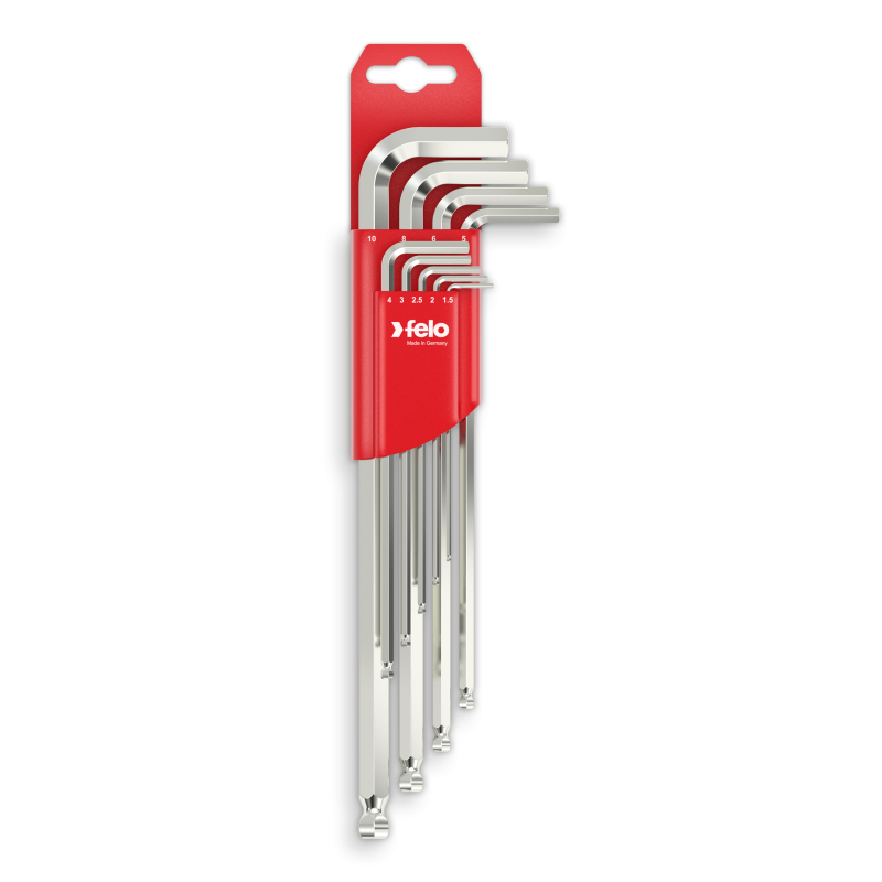 Felo - Winkelschlüsselsatz Sechskant mit Kugelkopf lang