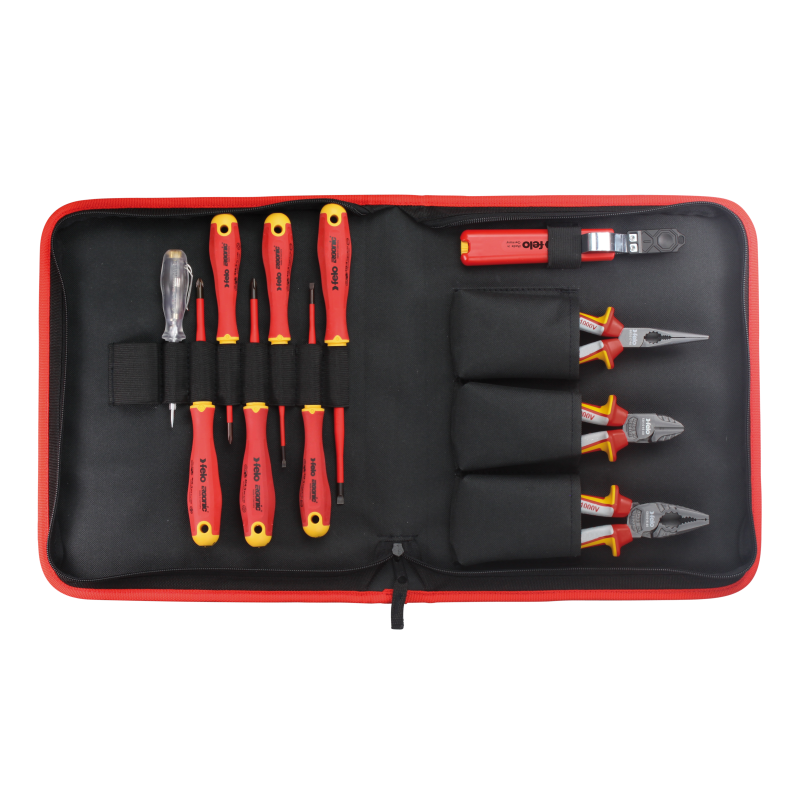 Felo - Werkzeugtasche Ergonic E-Slim VDE 11-tlg.