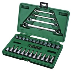 Sata 35 Tlg. 1/4 Zoll & 3/8 Zoll E-Torx Stecknuss & Ringmaulschlüssel Set