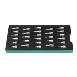 Sata 28 Tlg. 3/8 Zoll 6-Kant Bit-Steckschlüssel Set lang mit EVA Einlage