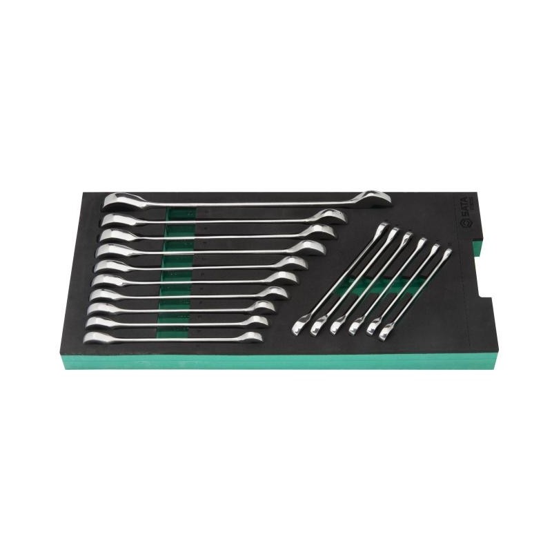 Sata 16 Tlg. Ratschen-Ringmaulschlüssel Set mit EVA Einlage für Werkst
