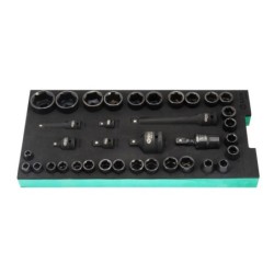 Sata 36 Tlg. 3/8 Zoll & 1/2 Zoll 6-Kant Kraft-Steckschlüssel Set mit EVA Einla