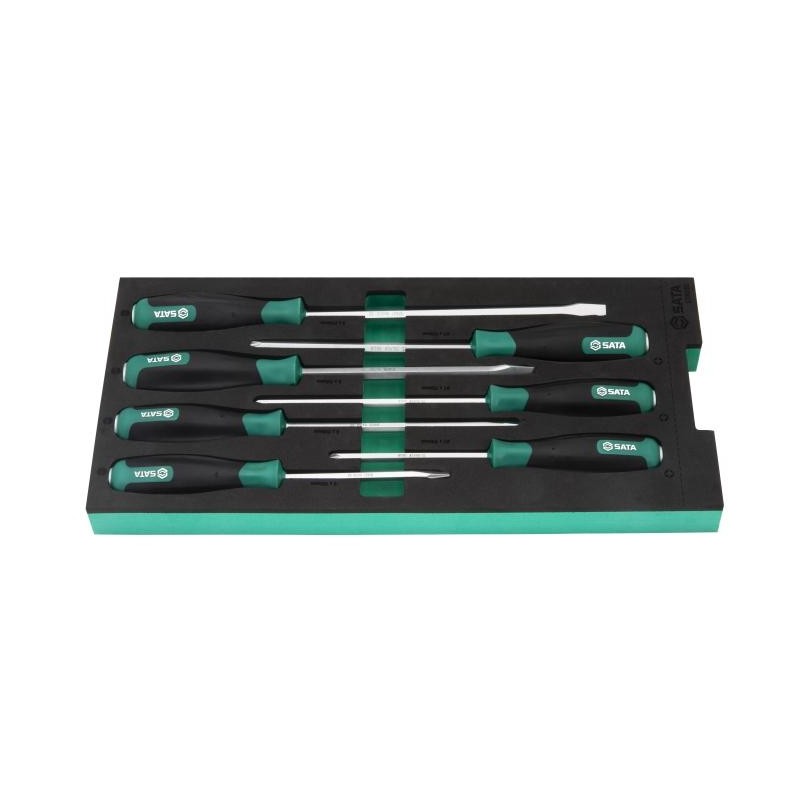 Sata 7 Tlg. Schraubendreher Set Go-Through mit EVA Einlage für Werksta