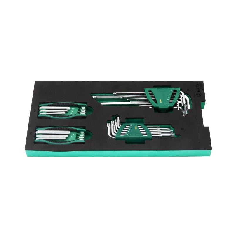 Sata 34 Tlg. Innensechskant- und Torx-Winkelstiftschlüssel Set mit EVA
