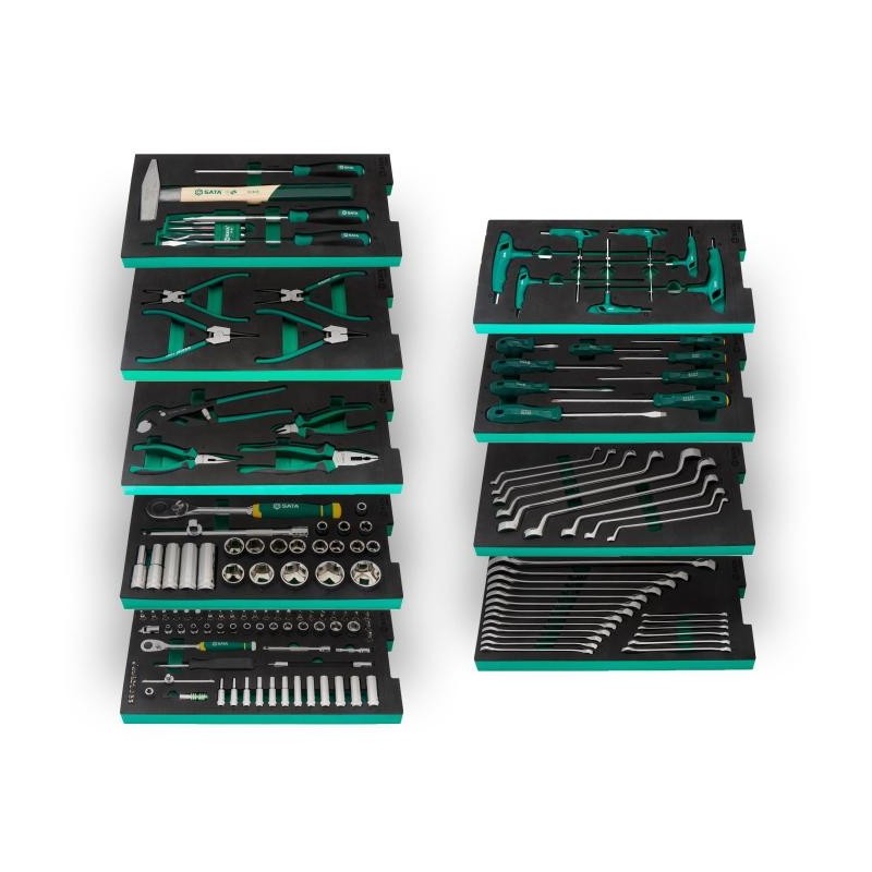 Sata 152 Tlg. Werkzeug-Set mit EVA Einlagen für Werkstattwagen - S