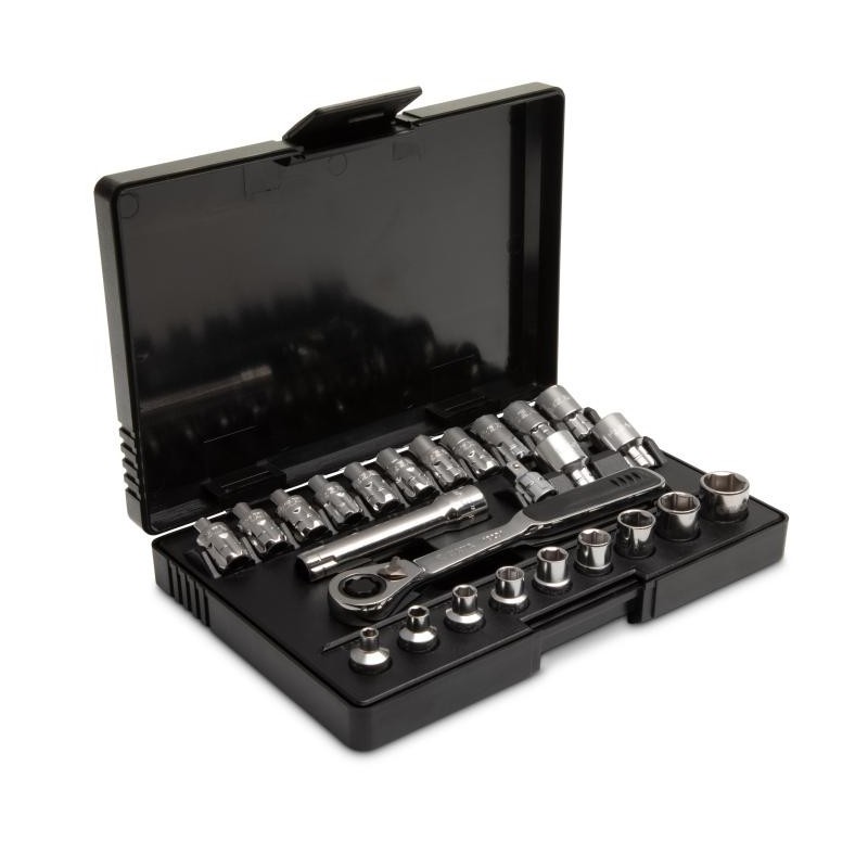 Sata 25 Tlg. 1/4 Zoll 6-Kant Durchgangs-Stecknuss Set