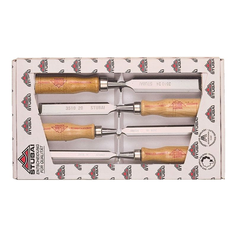 Stubai Stemmeisensatz mit Heft aus Rotbuche 4-tlg.