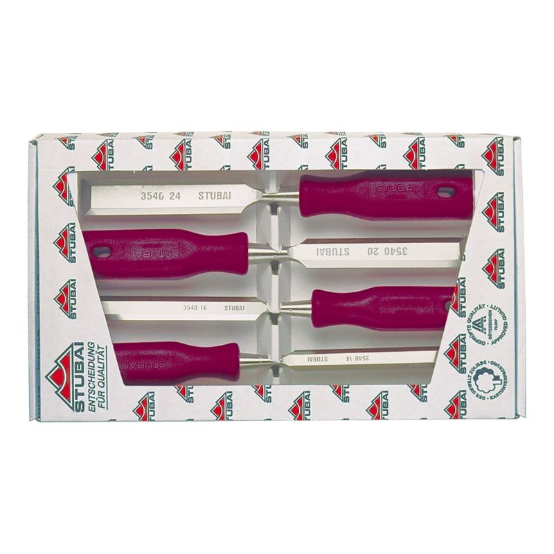 Stubai Stemmeisensatz mit rotem Plastikheft 4-tlg.