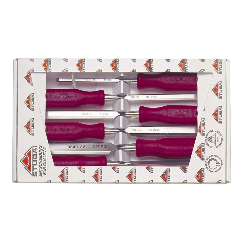 Stubai Stemmeisensatz mit rotem Plastikheft 6-tlg.