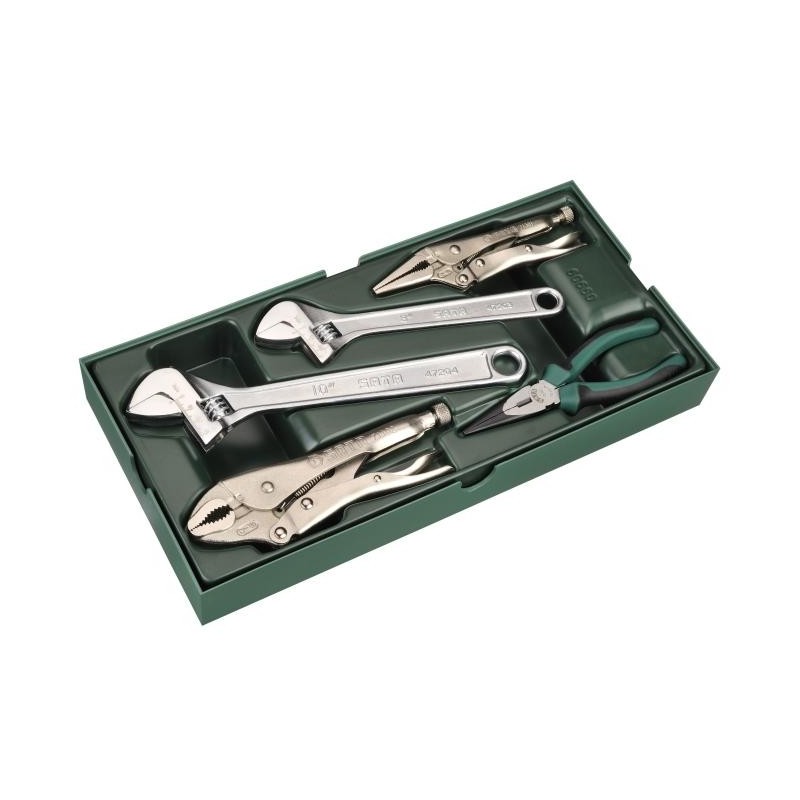 Sata 5 Tlg. Rollgabelschlüssel & Zangen Set mit Einlage für Werkstattw