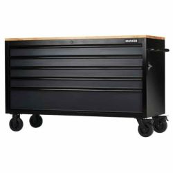 BUNKER Fahrbarer Werkzeugschrank, 5 Schubladen, 61", grau