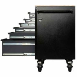 BUNKER Fahrbarer Werkbank-Werkzeugschrank, 15 Schubladen, 183cm, grau