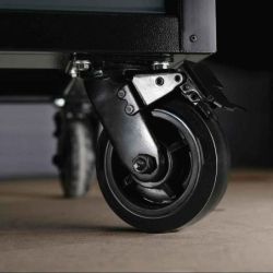 BUNKER Fahrbarer Werkbank-Werkzeugschrank, 15 Schubladen, 183cm, grau