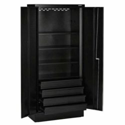 BUNKER 46cm Modularer hoher Standschrank, 4 Schubladen mit 2 Türen, 92x46cm