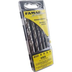 Famag Holzspiralbohrer-Satz HSS 5-tlg. in Kunstst.-Box 4-5-6-8-10 mm *3