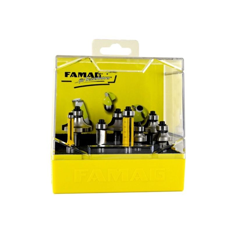 Famag HM-Abrundfräser D16,7 B9,5 R2 GL 49 mm SØ8 mm mit Anlauflager D12,7 mm *3