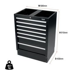 BUNKER Modularer Standschrank, 7 Schubladen, 68cm