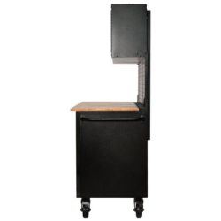 BUNKER Fahrbarer Werkstations-Werkzeugschrank mit Werkbank, 10 Schubladen, 142cm, grau