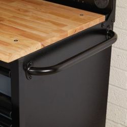 BUNKER Fahrbarer Werkstations-Werkzeugschrank mit Werkbank, 10 Schubladen, 142cm, grau