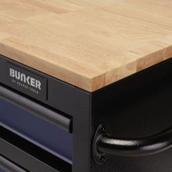 BUNKER Fahrbarer Werkbank-Werkzeugschrank, 7 Schubladen, 104cm, blau